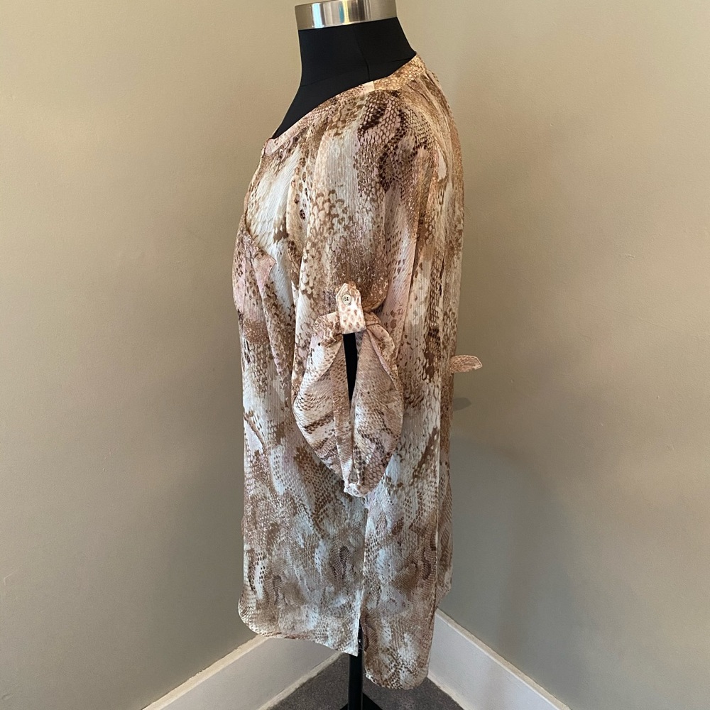 Blush & Neutral Sheer Python Print Flowy Tunic 1/… - image 3